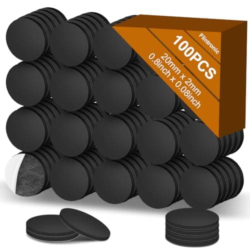 Image of Flintronic 100PCS Self Adhesive Magnets, 20mm Round Magnets with Adhesive Backing, Flexible Sticky Magnetic Dots, Small Magnetic Tape for Crafts, Fridge, Whiteboard, Hanging and Organizing