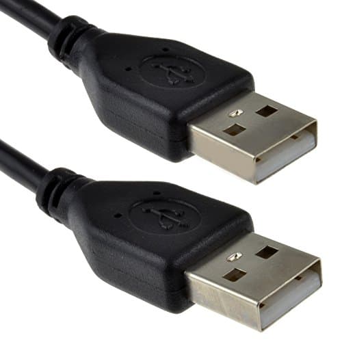 Image of kenable USB 2.0 A to A Cable Male to Male High Speed 24AWG Shielded Data Lead Black 0.25m