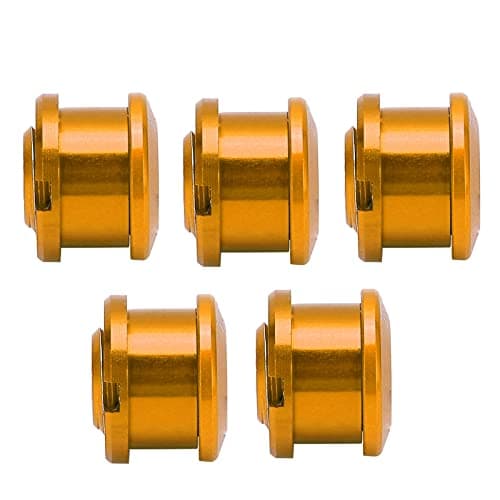 Image of ZAICOLER 5pcs Single Chainring Bolts, Ultra Light 7075 Aluminum Alloy Crankset Nuts, Mountain Bike Road Bike Bolts with 5mm Hex Wrench (Gold)