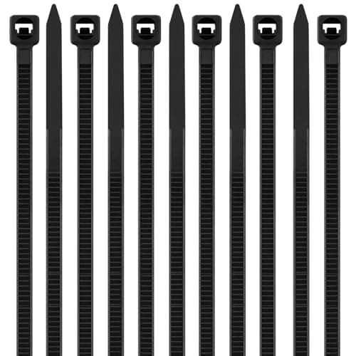 Image of Viuxule 6 inch Cable Ties 100pcs, 3.6x150 mm Zip Ties, Industrial Nylon Tie Wraps UV-Resistant, Black Plastics Self-Locking Strength with 18 kg for Gardening, Home, Office, Workshop, Indoor, Outdoor
