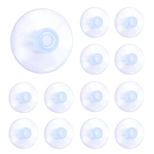 Image of Mebamce 12pcs Suction Cup Glass Suction Pads 40mm Clear PVC Plastic Sucker Pads Without Hooks Extra Strong Suction Holder for Home Kitchen and Bathroom Window Glass Door