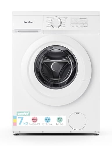 Image of Comfee‘ Freestanding Washing Machine,7KG Load,Heat 90℃,Ultra Slim 400mm,Quick Wash,15 Washing Programs with 1200RPM,White-CFE10EW70/W