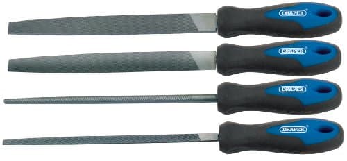 Image of Draper 44962 Engineers Metal Work File Set with Soft Grip, 200mm, 4 Pieces , Blue