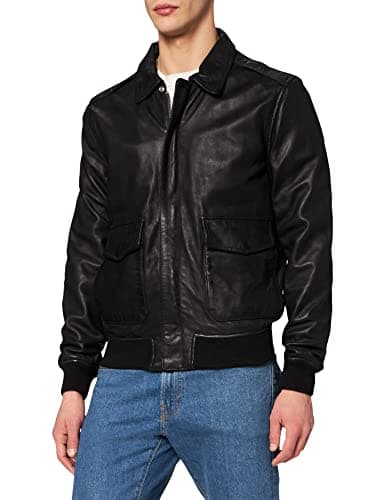 Image of Schott NYC Men's Lcflightwx Jacket Not Applicable, Black (Black Black), Large