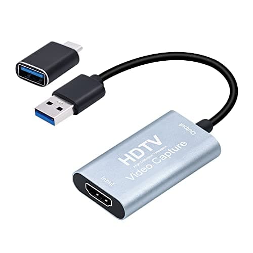 Image of Mcbazel Video Capture Card, 4K HDMI to USB Capture Card with USB C Adapter, HD 1080p@60HZ HDMI Video Capture Device for LiveBroadcasting/Editing Video/Games/Streaming/Online Teaching