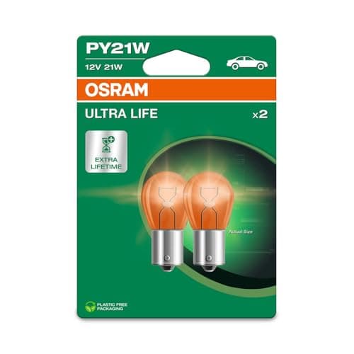 Image of OSRAM ULTRA LIFE, PY21W, Double Blister, (2 lamps)