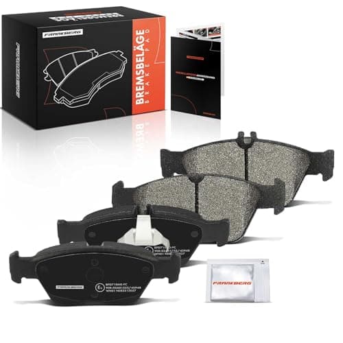Image of Frankberg Brake Pad Set incl. 4x Pads Front Compatible with SLK R170 C-Class T-Model S202 C-Class W202 E-Class W210 E-Class T-Model Replace# 004420022067
