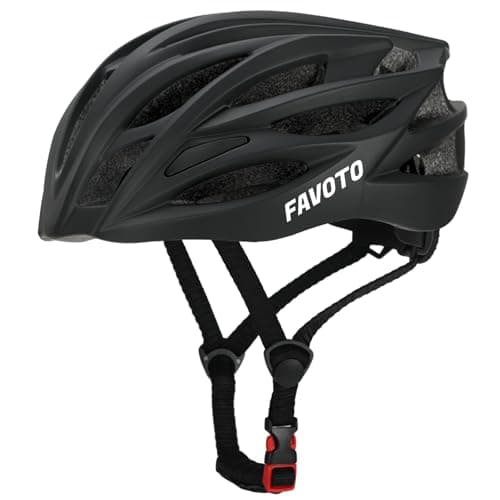 Image of Favoto Bicycle Helmet for Adults Cycling Helmet - Bicycle Road Bike Helmet for Men Women with Removable Inner Lining 59-61 cm Adjustable Black