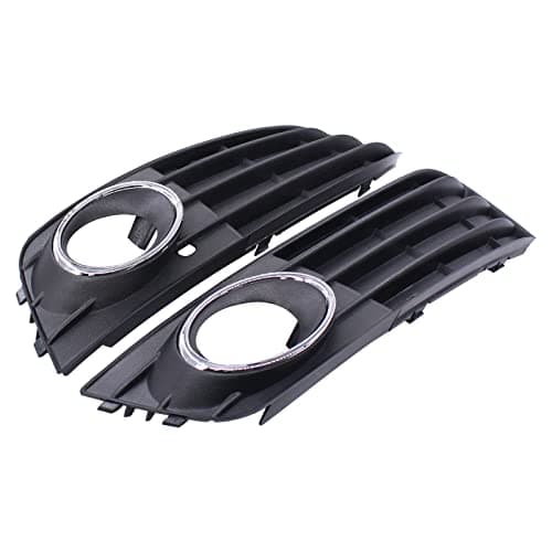 Image of HouYeen Front Bumper Fog Light Cover Lower Grilles Grill Set for Audi A4 B8 2009 2011 Left and Right Pair Black