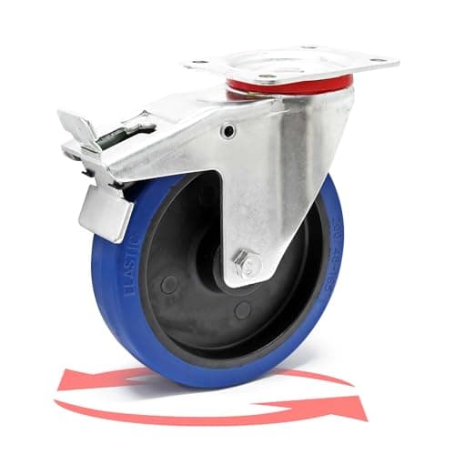 Image of Castor Wheel with Mounting Bracket, Brake, Wheel Ø of 200 mm and Carrying Capacity of 350kg