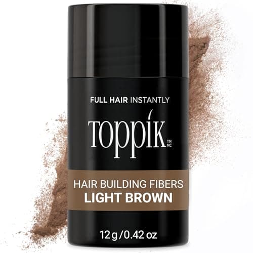 Image of Toppik Hair Building Fibres Powder, for a Thicker-looking Hairline, Crown and Beard, Instant Thinning Concealer for Men and Women, Light Brown, 12 g