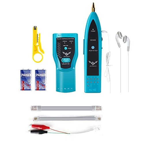 Image of JENABOM 9 in 1 Network Cable Tracker POE Tester, POE Voltage Wire Tracker Finder LAN CAT5 CAT6 Ethernet RJ11 RJ45 Cable Tester Adjust Continuity-Check for Cable Collation-With Battery