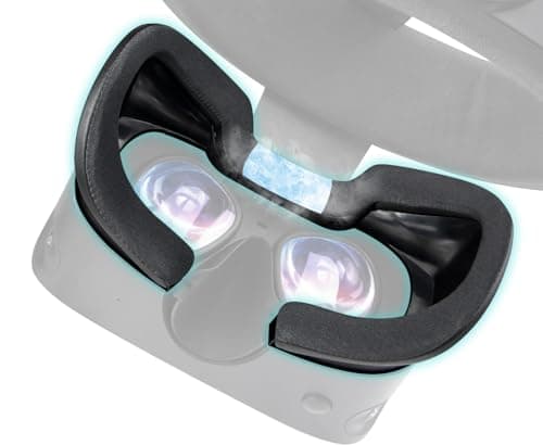 Image of SOULWIT Cooling Gel Face Cushion Cover (Facial Interface) Replacement Kit for Oculus Rift S, Anti-Leakage Nose Pad, VR Accessories - Black