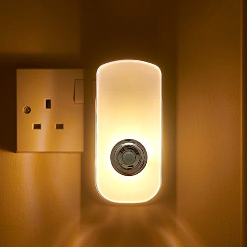 Image of Auraglow Plug in PIR Motion Sensor LED Night Light Hallway Safety Living Aid & Rechargeable Battery Powered Emergency Torch - Warm White