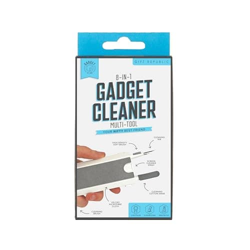 Image of Gift Republic 8-in-1 Gadget Cleaner - Compact Multi-Tool for Tech Maintenance | Keyboard, Screen & Device Cleaning Kit with Brush, Swab, Key Puller & Microfibre Cloth