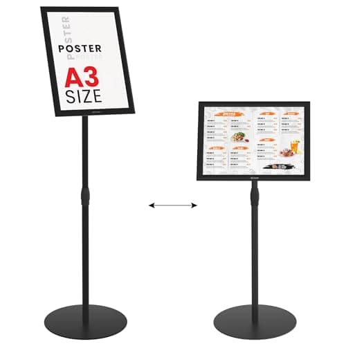 Image of ALLboards Snap Frame Information Stand – Black Aluminium Frame – A3 Size