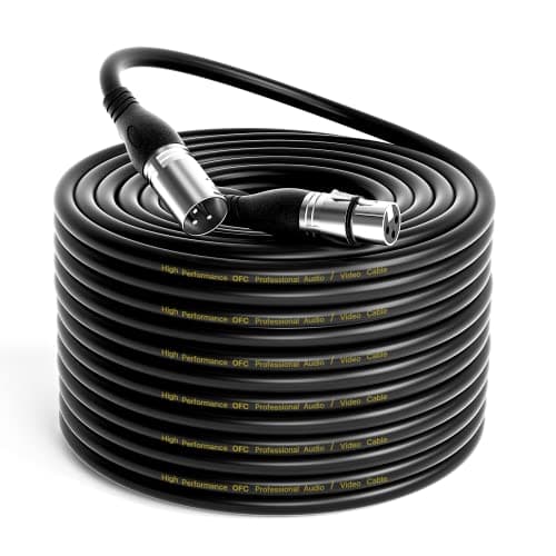 Image of EBXYA 30M XLR Microphone Cables - Premium Balanced Mic Speaker Cable with 3 Pins XLR Male to Female 30M, Black