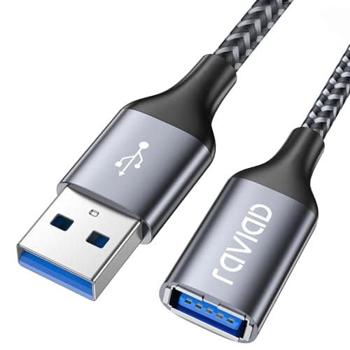 Image of RAVIAD USB 3.0 Extension Cable 2M, USBA Male to A Female Cable USB Extension Lead High Speed 5Gbps Data Transfer Compatible for Printer, Scanner, Camera, Keyboard, Card Reader, Hard Drive, USB Disk