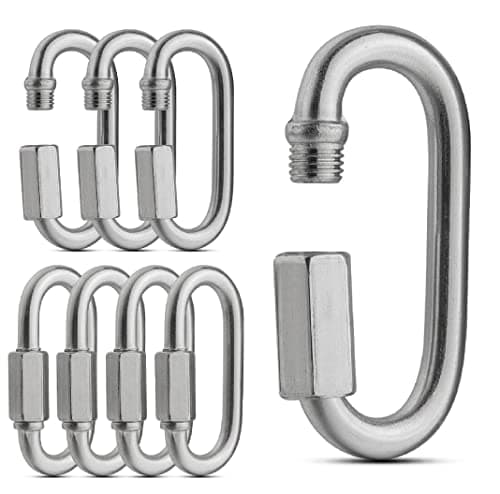Image of TERF® 3.5mm Heavy Duty Quick Repair Chain Link Hook Steel 3.5mm (M3.5) Quick Repair Chain Hook Use For Swing Set Outdoor Travel Camping Fishing Hiking Hanging and Multi Purpose Use - Pack of 4