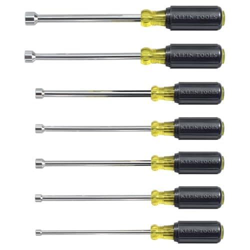 Image of Klein Tools 647 Cushion-Grip Nut Driver Set with 6-Inch Shanks, 7-Piece