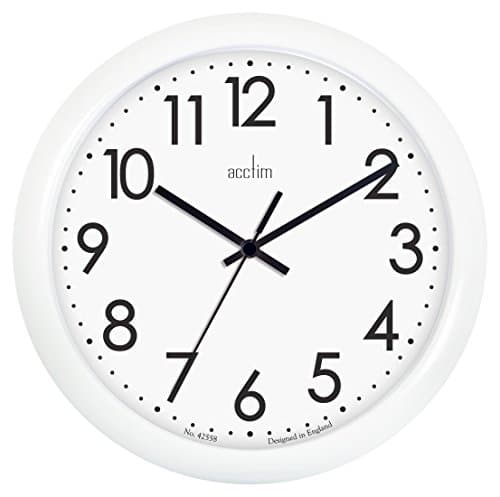 Image of Acctim 21892 Abingdon White Wall Clock 255mm diameter, One Size