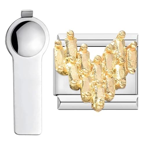 Image of VLYX 9mm Gold Bracelet Links, Personalized Charms with Tool, Works with Italian Chains