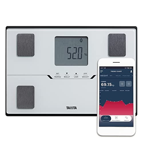 Image of TANITA BC-401 Smart Scales for Body Weight and Fat | Compact Body Composition Scales with Bluetooth App | Family Digital Bathroom Scales for Fitness Tracking, BMR & Metabolic Age – White