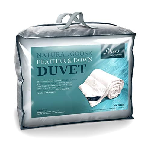 Image of Luxury White Goose Feather & Down Duvet Quilt - 13.5 Tog Double Size - 100% Cotton Anti Dust Mite & Down Proof Fabric