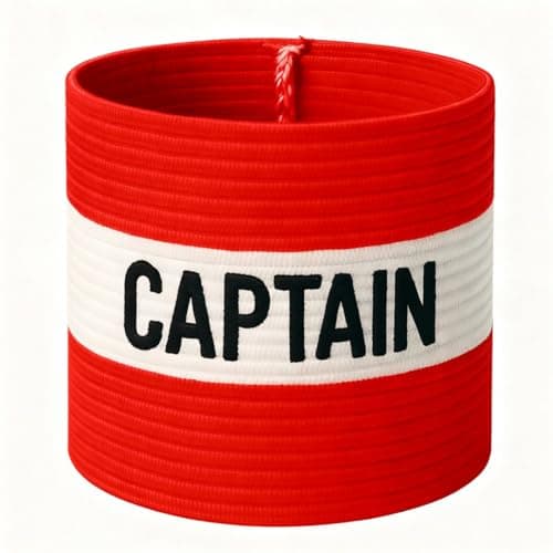Image of Fitness Health Football Band Soccer Captain's Armband Design Captain Band for Adult and Youth, 5 Colours Available for Multiple Sports, Elastic Arm Band for Captain (Red - Kids)