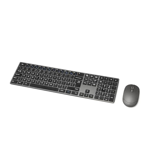 Image of Amazon Basics Rechargeable Wireless Mouse - Ultra Slim, Quiet Full Size Keyboard with Number Pad, Black