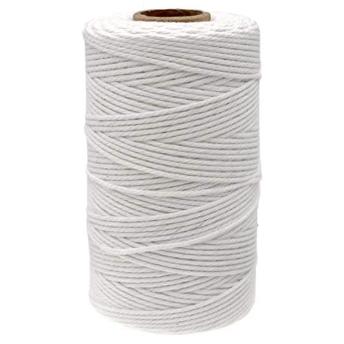 Image of jijAcraft 100M Butchers String, 328ft White Cotton String, 2MM Natural Food Grade Cooking Cord, Butchers Twine for Kitchen Rotisserie Chicken, Tying Meat, Making Sausage