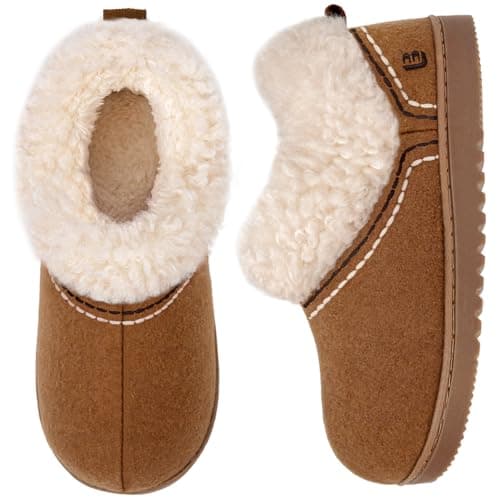 Image of LongBay Women's Cosy Bootie Slippers Memory Foam Ladies Warm House Shoes Non-Slip Indoor Outdoor Chestnut,7-8