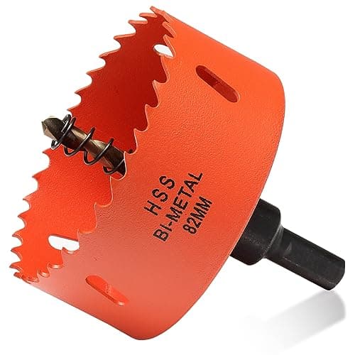Image of 82mm Hole Saw Drill Bit for Wood and Metal, Bi-Metal Circular Hole Cutter with 11mm Hexagon Shank Arbour, for cutting Cast Iron, Aluminium, Plywood, Acrylic, PVC/UPVC