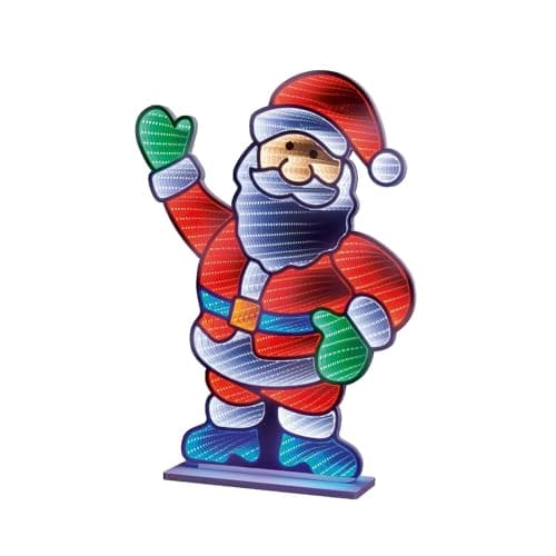 Image of Premier 60cm Standing Santa Infinity Light – LED Christmas Santa Decoration with 3D Tunnel Illusion – Festive Light-Up Figure for Indoor Christmas Décor, Winter Displays & Seasonal Lighting