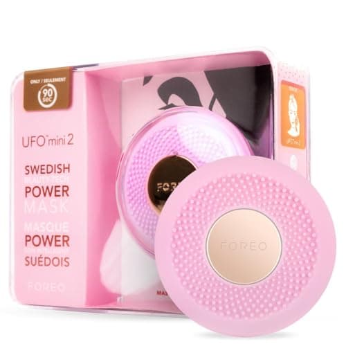 Image of Foreo Ufo Mini 2 Full Facial Led Mask Treatment, Red Light Therapy, Face Masks Beauty Treatment, Korean Skincare, Thermotherapy & Face Massager, Moisturiser, Increased Skin Care Absorption, Pearl Pink