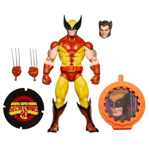 Image of Marvel Legends Series Wolverine, X-Men Retro Marvel Comics Secret Wars Collectible 6 Inch Action Figure, Yellow and Blue