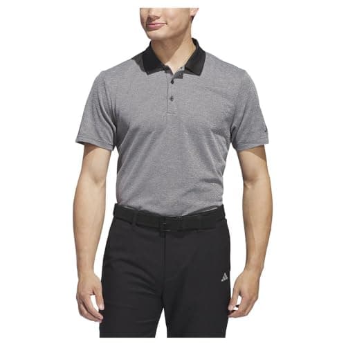 Image of adidas Men's Mens CORE Performance Heather Polo Shirt, Black Melange, XXL