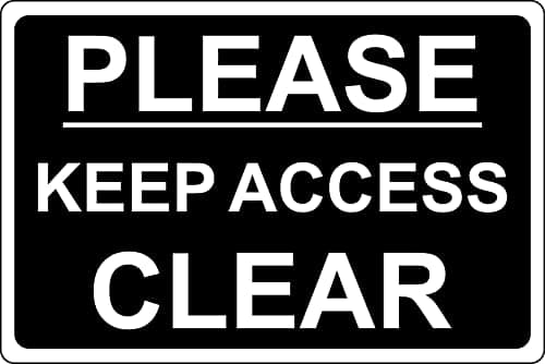 Image of Please keep access clear sign (B) - 1mm Plastic sign (300mm x 200mm)