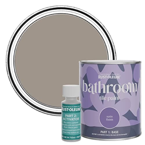 Image of Rust-Oleum Brown Water-Resistant Bathroom Tile Paint in Satin Finish - Whipped Truffle 750ml