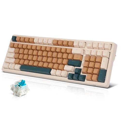 Image of Qisan Mechanical Wireless Keyboard USB Wired Gaming Keyboard 6 Colors Led Backlit Keyboard Blue Switch 100 Keys US Layout | Computer Accessories | Mechanical Keyboards Wireless | Gaming Keyboards