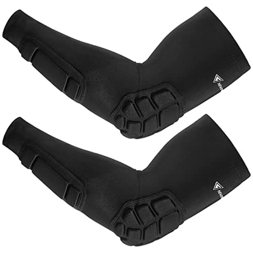 Image of Padded Arm Sleeves 2 Pack, Crashproof Elbow Forearm Pads Compression Protection Support for Football Basketball Volleyball