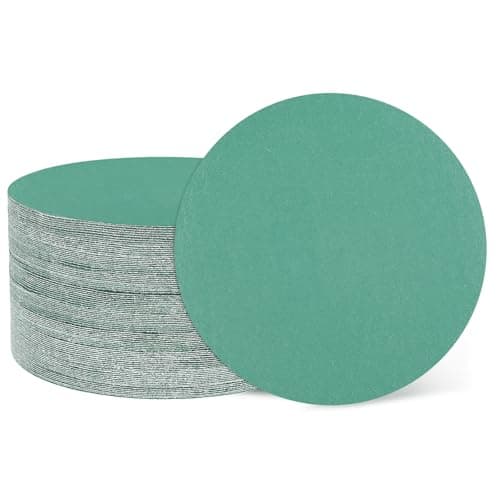 Image of sourcing map 50 Pcs 75mm (3 Inch) Sanding Disc 320 Grit Hook and Loop Sandpaper Random Orbital Sander Pads for Woodworking, Metal, Stone Grinding and Polishing, Green, Zirconia