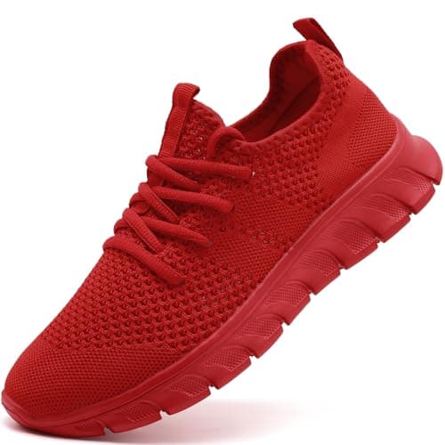 Image of Men's Trainers Shoes Running Non Slip Sneakers Hiking Tennis Walking Gym Training Casual Workout red Shoe Size 8