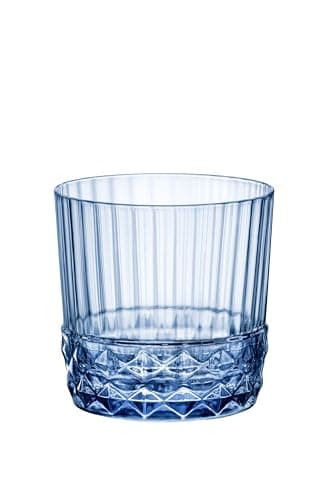 Image of Bormioli 94121 Rocco America Set of 6 Glasses Blue Rocks, Glass, 30cl