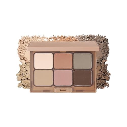 Image of Matte Brown Grey Nude Eyeshadow Palette - 6 Highly Pigmented, Blendable Shades - Long Lasting, Waterproof
