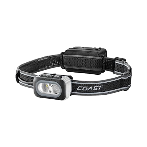 Image of WIAONE Coast RL20R 1000 Lumen Tri-Color LED Rerchargeable Headlamp with Flood and Spot Beams, Variable Light Control, Fixed Focus, Ultra-Strap, Red/Green Modes