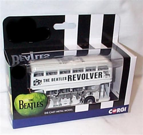 Image of Corgi classic.THE.BEATLES.Revolver black/white London Bus Routemaster Bus 1:64 scale diecast model