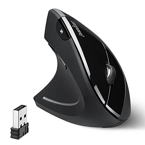 Image of perixx PERIMICE-713L, Left Handed Wireless Vertical Mouse, 6 Buttons Design, 3 Level DPI, Power Switch