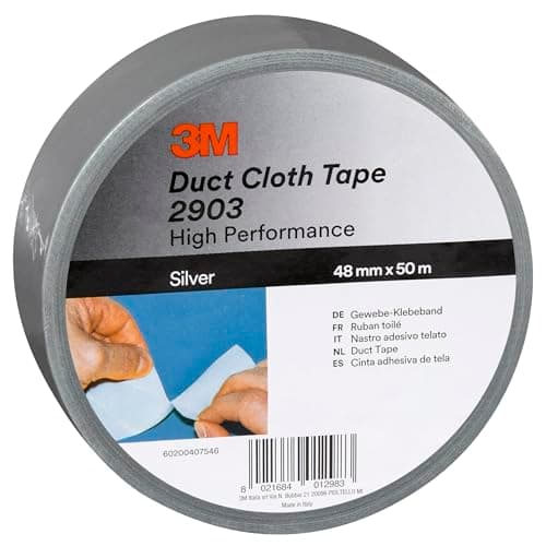 Image of 3M General Purpose Duct Tape 2903, Highly Conformable, Strong Gaffa tape, 48 mm x 50 m, Silver, 1 Roll