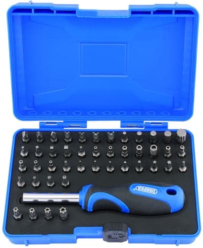 Image of Draper 45 Piece Security Screwdriver Set | Magnetic Precision Driver Kit | 25mm 1/4" Bits | Soft Grip Hand Tools Set | Heavy- Duty Storage Case | 82399